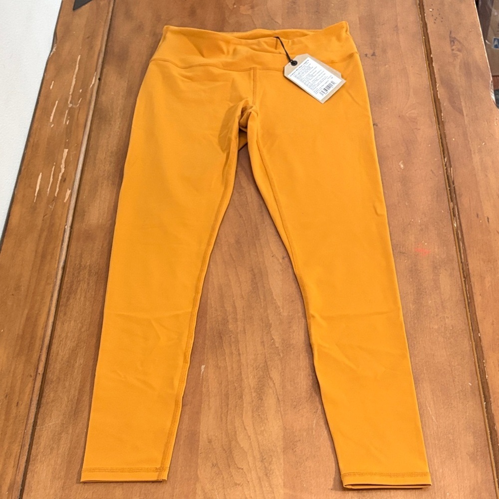 Prana NWT Chakara Mid Rise Mustard Yellow Leggings Size Medium